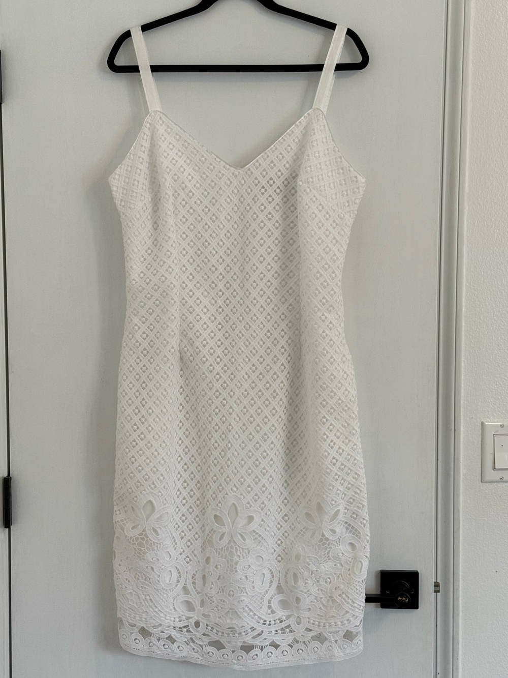 White House black market white lace dress with straps